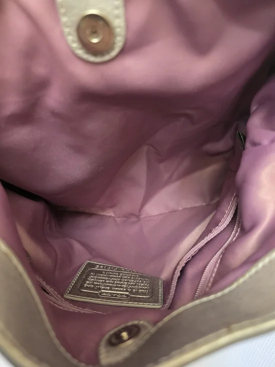 Coach Purple Signature Pattern Shoulder Bag with Silver Trim USED - Picture 7 of 12